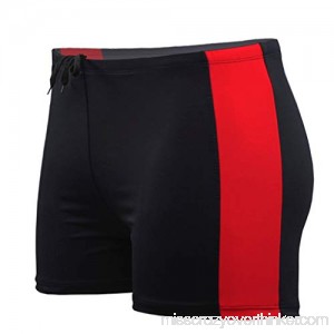 Square Leg Suit Swimsuit Men's Compression Quick Dry Rapid Swim Splice Square Leg Short Jammer Swimsuit Red B07NQ8RMKS